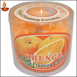 "Orange perfumed  Aroma Wax Floating Candles-001 - Click here to View more details about this Product